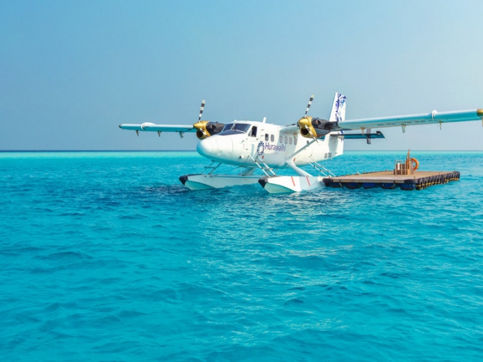 Hurawalhi Malediven Unterwasser Wasserflugzeug
