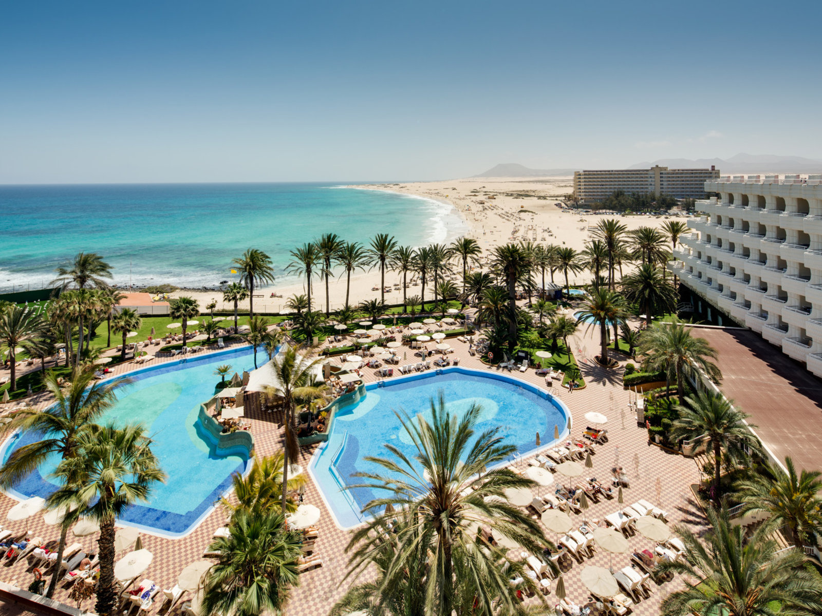 Blick über die tolle Anlage des Hotel Riu Palace Tres Islas auf Fuerteventura