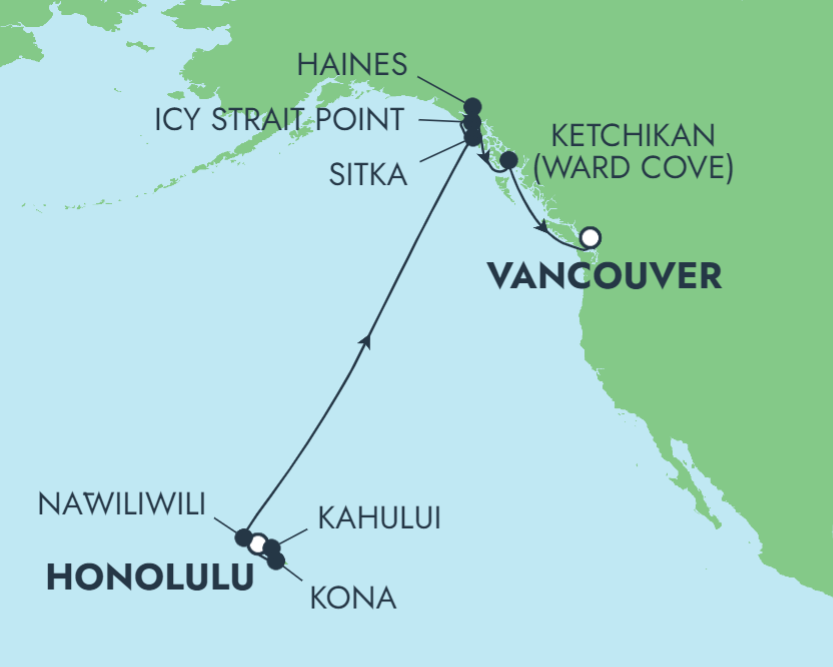 Alaska und Hawaii: Skagway, Juneau und Maui, die Route